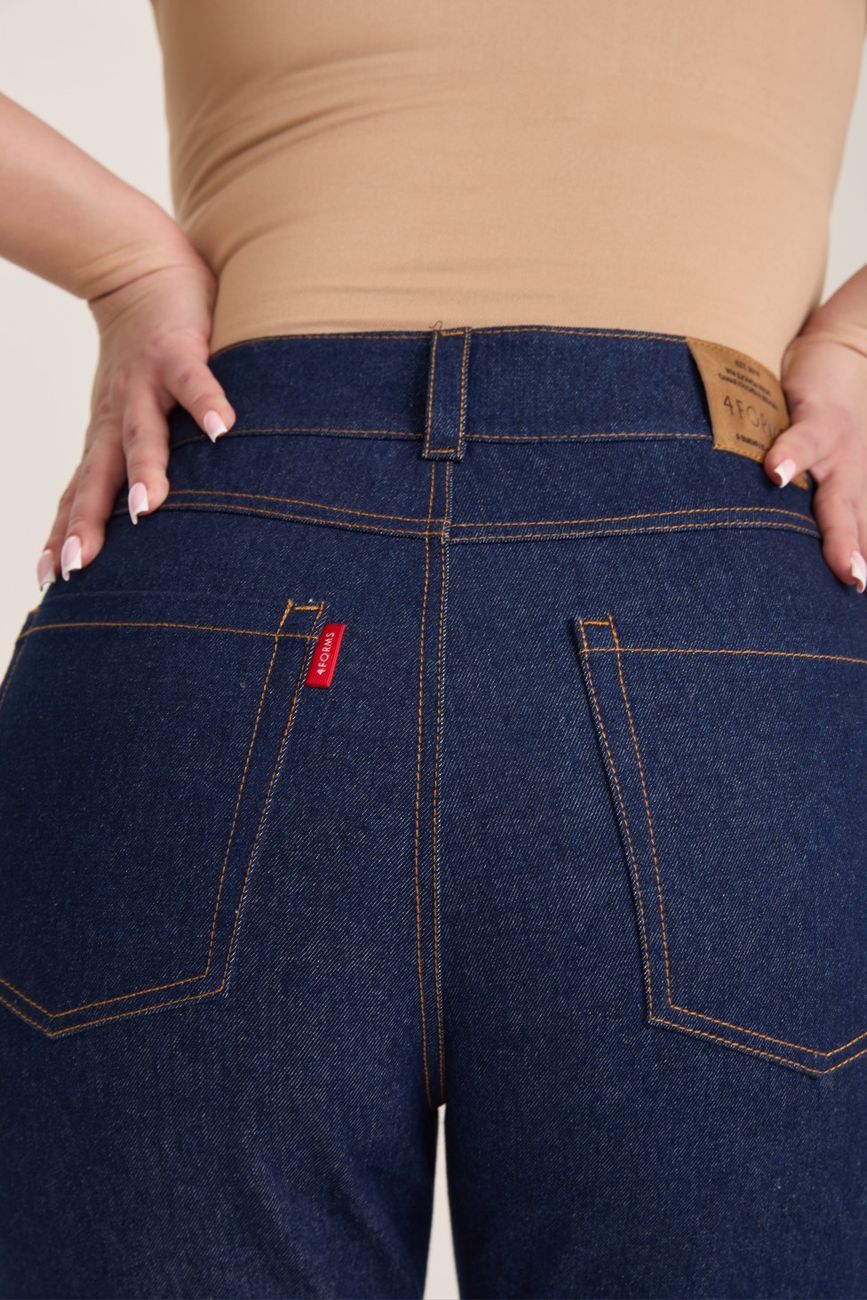 Джинсы расклешенные, темно-синий