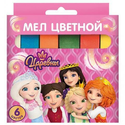 Мел цветной 6шт. "Царевны," в картонной упаковке с европодвесом (Центрум)