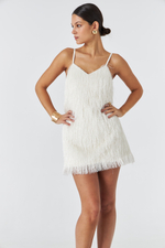 Платье мини из бахромы