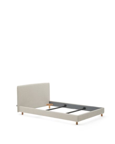 Кровать Valma из жемчужного шенилла со съемным чехлом для матраса 90 x 200 см