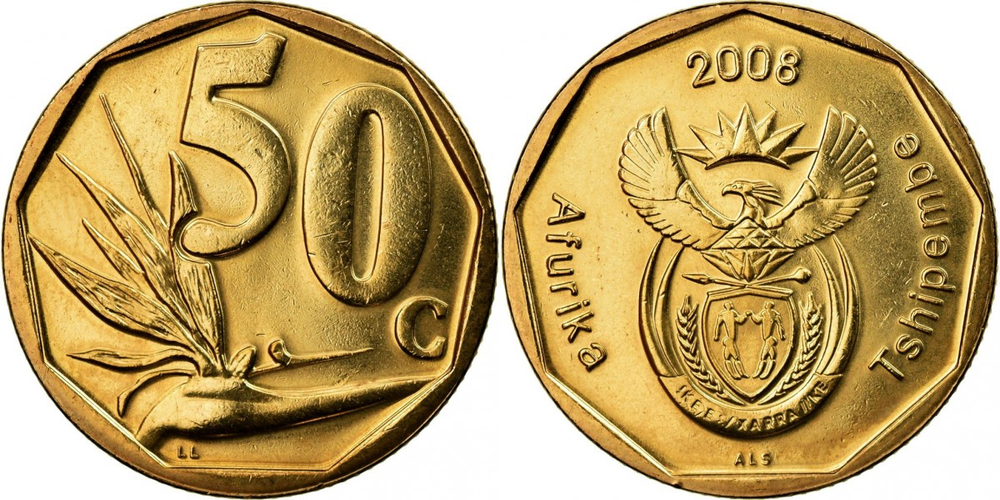 ЮАР 50 центов, 2008 Afurika Tshipembe XF