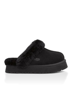 Тапочки на платформе UGG DISQUETTE чёрного цвета.