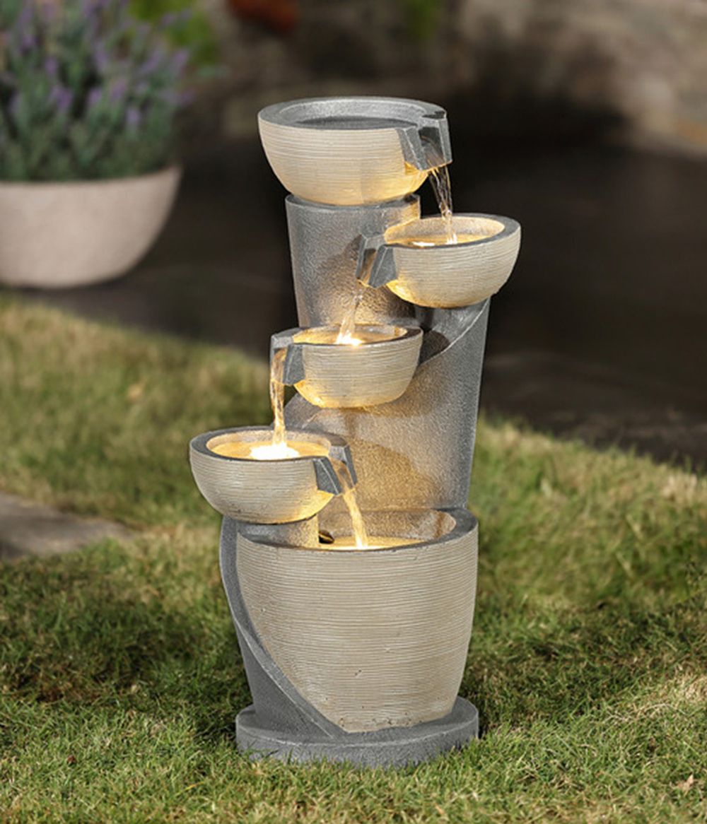 Waterfall Садовый фонтан с подсветкой "ДоРеМиФаСоль"