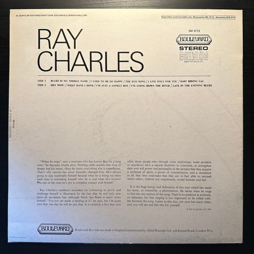 Ray Charles - Ray Charles (Италия 1974г.)