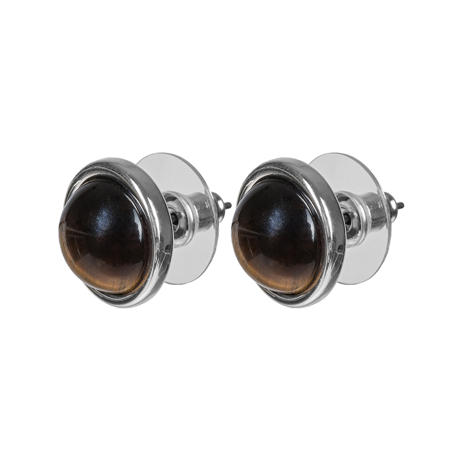 Серьги пусеты Fiore Luna TIGER EYE LE1110 BR/S