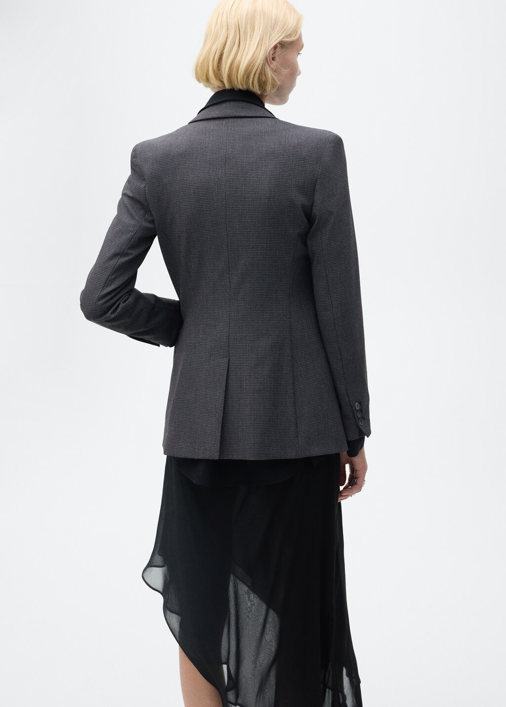 Прямой блейзер в мелкую гусиную лапку