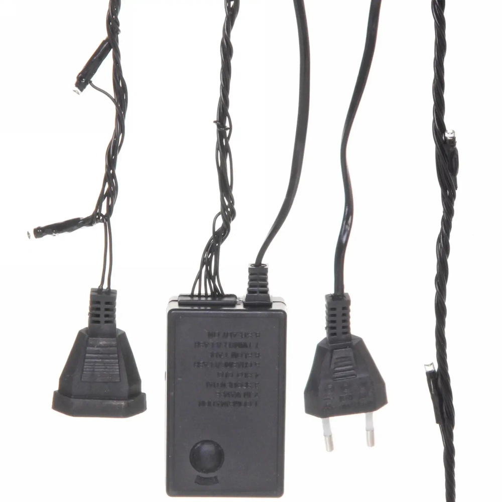 Гирлянда для улицы «Водопад» нить 7м 80 ламп LED чёрный провод, 8 реж, IP-54, Теплый белый (возможность соединения)