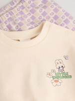 Свитшот и легинсы в комплекте для малышей Next B56-635, Бежевый, Светло-фиолетовый