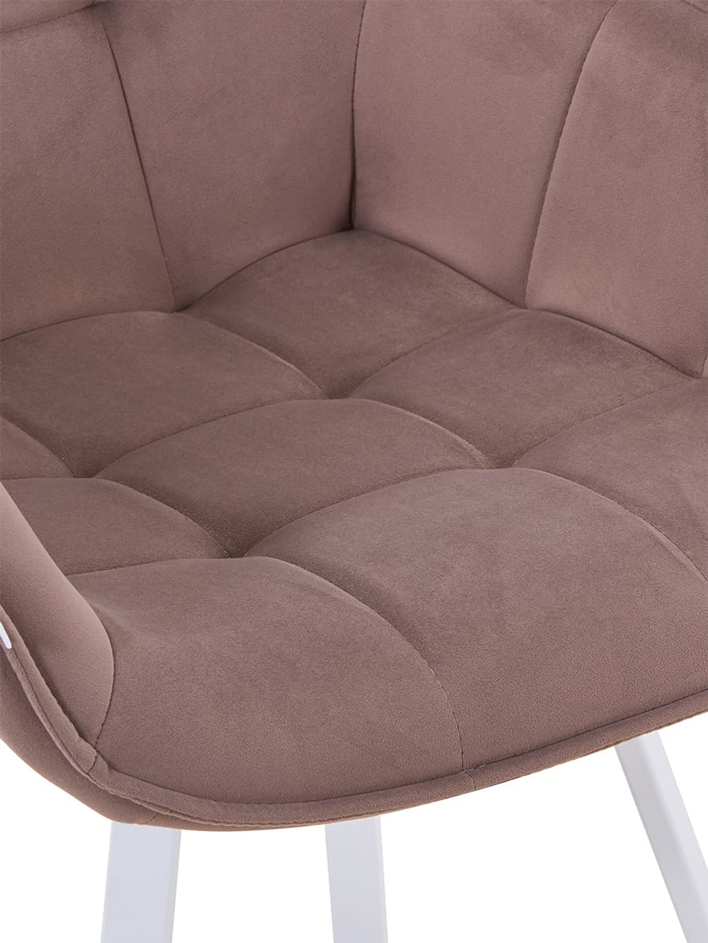 Стул LA ALTA EELLIOT 360 велюр мокко, каркас белый