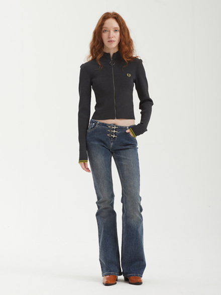 Женский Свитер Zip-through Mtllc Ribbd