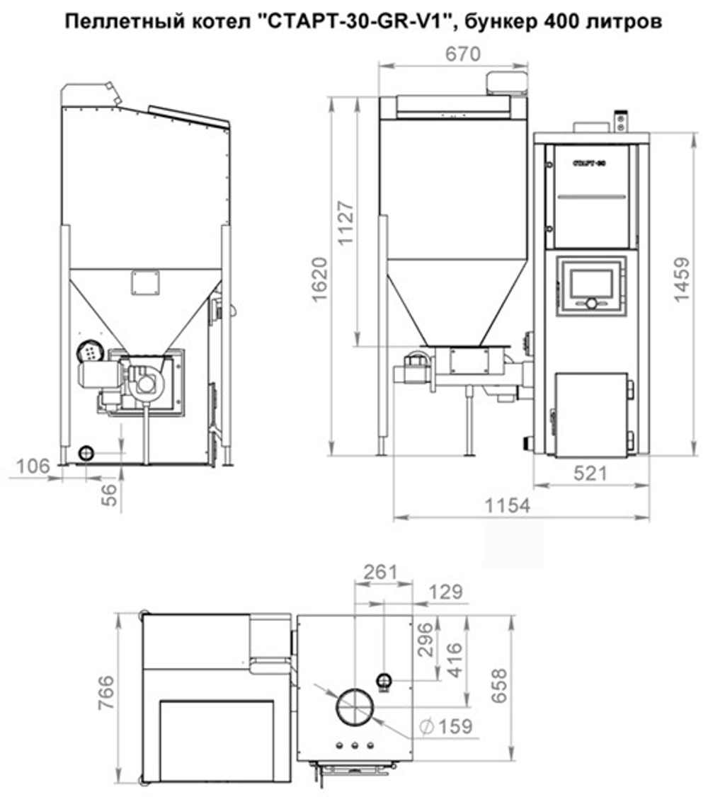 Пеллетный котел "СТАРТ-30-GR-V2"