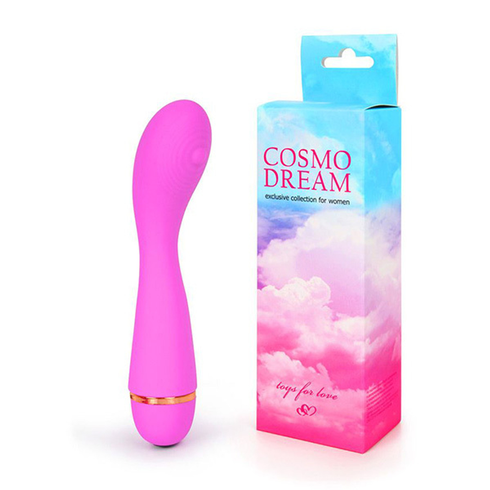 Розовый вибратор 14см с ребрышкам на головке для G-стимуляции Bior Toys Cosmo WSL-15013