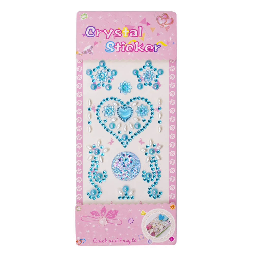 Наклейки-стразы Alingar, акриловые, "Сердечки", сердечки, звездочки, узоры, пакет с европодвесом