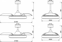 Светильник с вентилятором Mantra (люстры-вентиляторы) Coin 8217