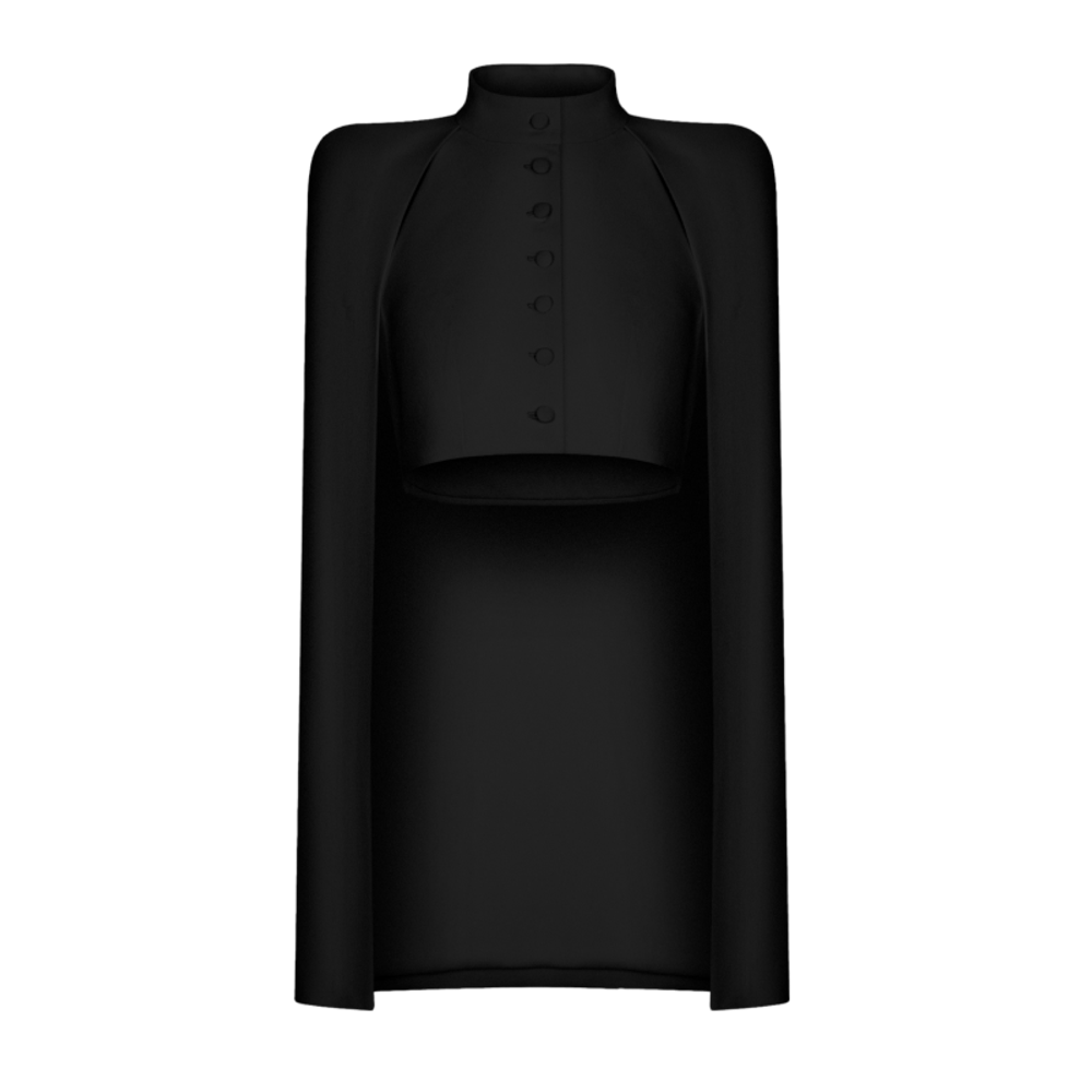 Жакет укороченный с кейпом