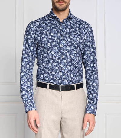 рубашка Emanuel Berg - голубой(ML-Marseille SFJ4)