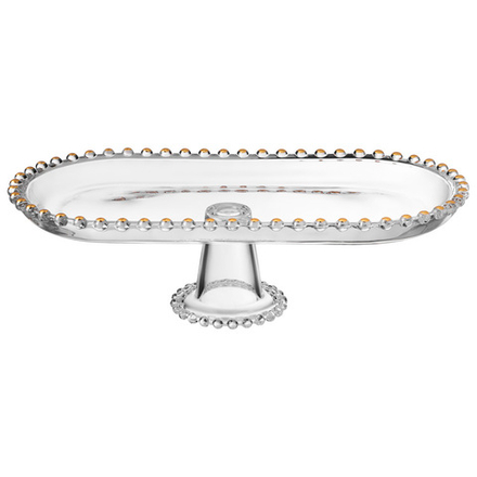 БЛЮДО СЕРВИРОВОЧНОЕ "GOLDEN CHARM" НА НОЖКЕ, 30*15*8,5 СМ