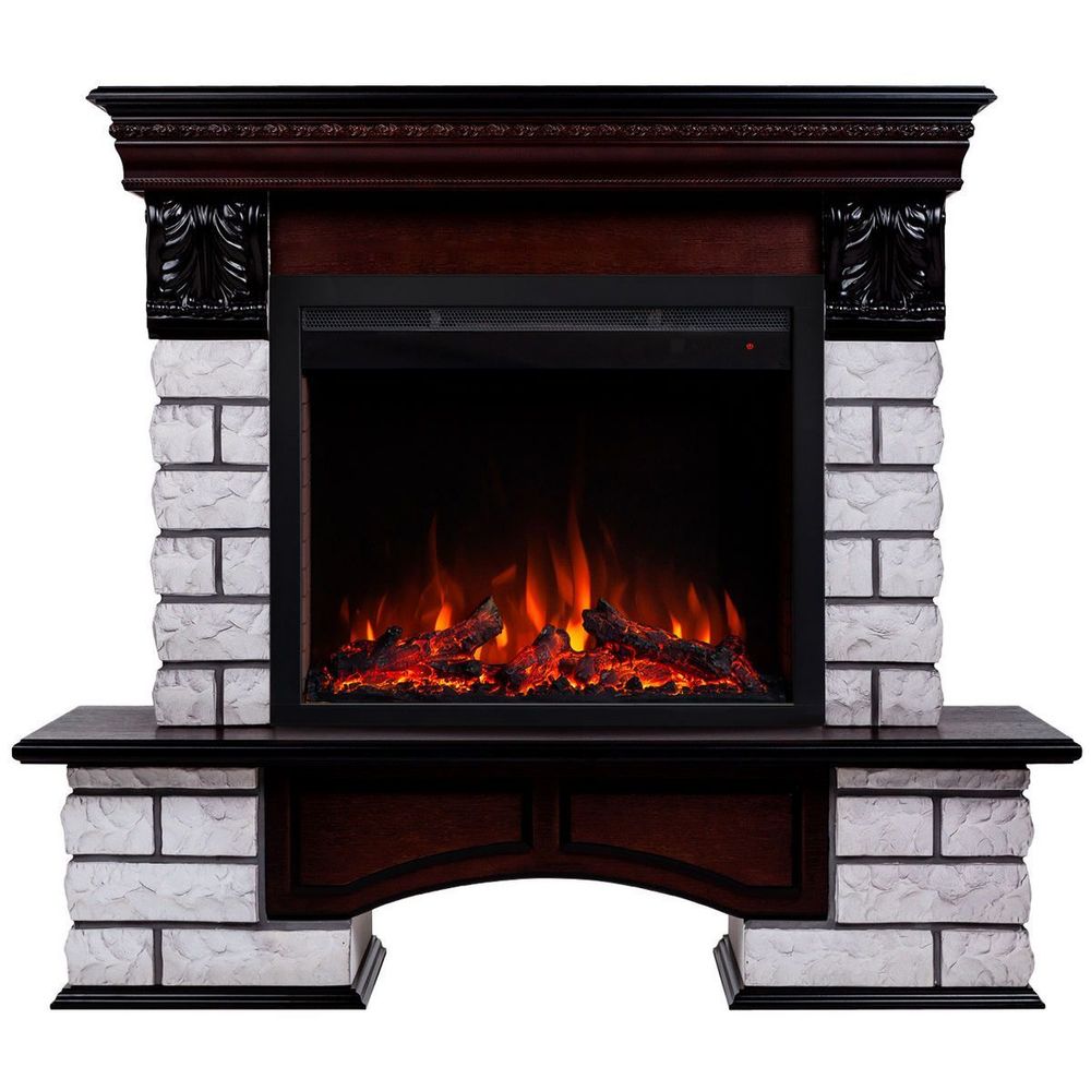 Электрокамин RealFlame Country Lux Rock AO античный дуб с очагом Saphir 25,5