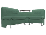 Диван кухонный угловой Сидней правый угол, Амур 11 зеленый, Рогожка, 125902