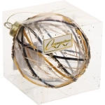 Новогодний шар «Изысканные узоры» 8 см, Чёрный/Золото