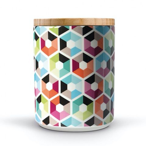 Банка фарфоровая с деревянной крышкой remember, hexagon, 1,25 мл