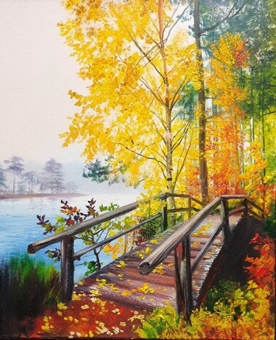 Мостик в лесу