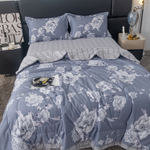 Комплект постельного белья Сатин с Одеялом 100% хлопок на резинке OBR142