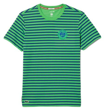 Мужская теннисная футболка Lacoste Unisex Ultra-Dry Sport Roland Garros Edition T-shirt - зеленый
