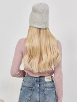 Шапка бини вязаная двойная без отворота