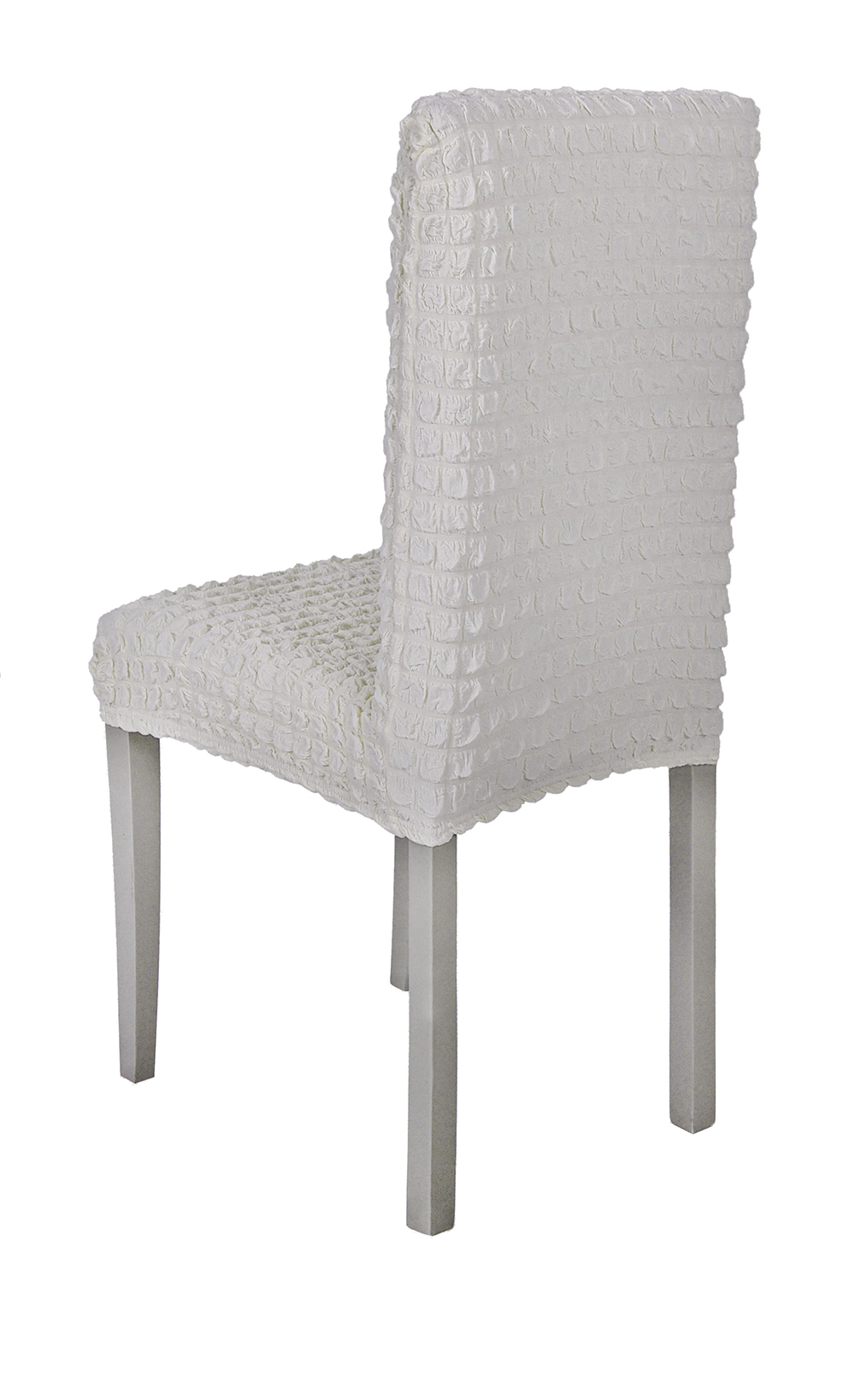 Чехол на стул без оборки со спинкой, цвет Слоновая кость, Набор 4 шт.