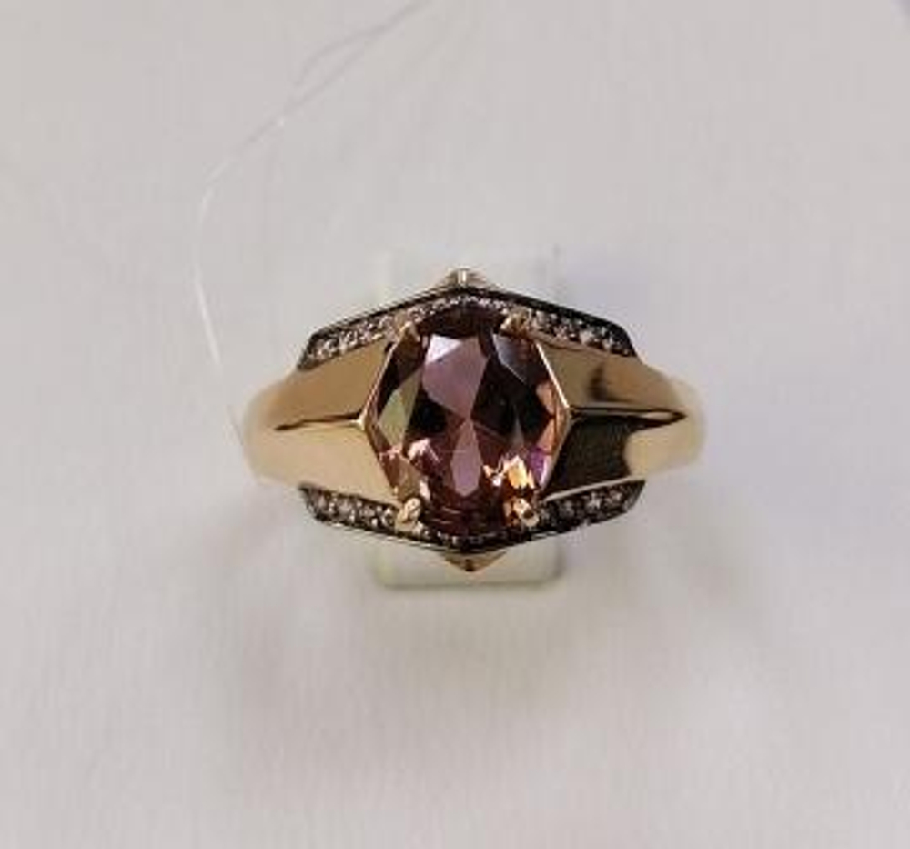 Кольцо из золота с ситаллом