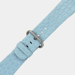 Ремешок для Apple Watch 44/45/46 mm из кожи аллигатора, голубого цвета