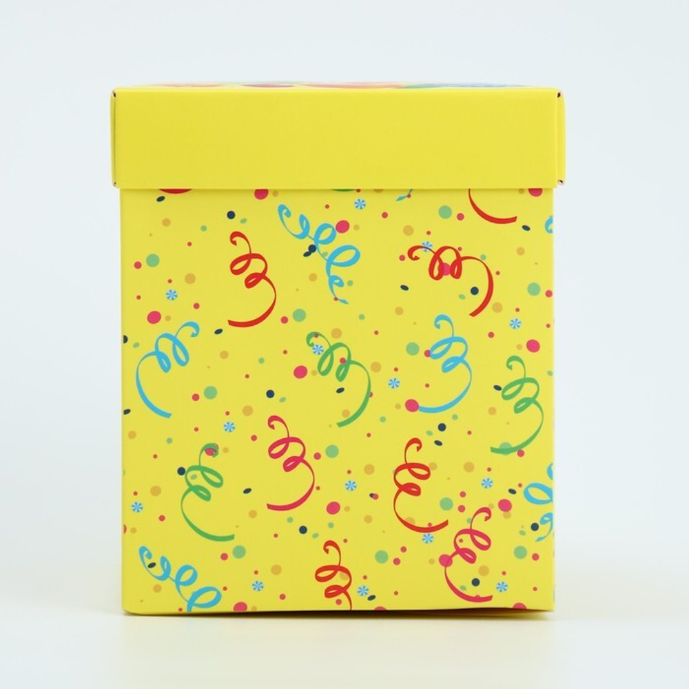 Коробка складная с 3D эффектом «С Днем рождения!», 11 х 11 х 13 см