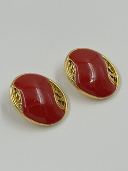 Клипсы с красной эмалью Berebi
