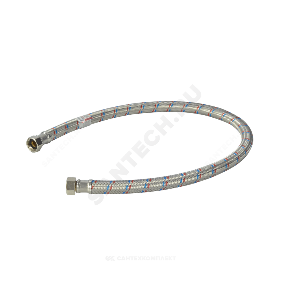 Подводка гибкая для воды нержавеющая оплетка ГИГАНТ 1/2" г-г L=0.5м AQUALINE 04932