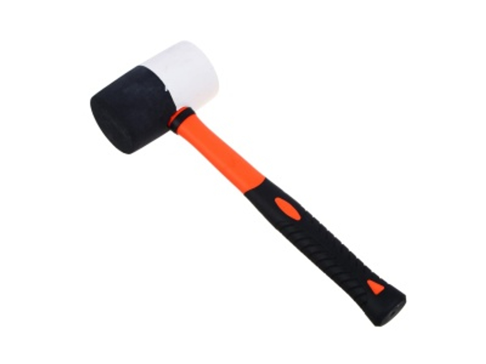 Киянка 450гр ЕРМАК черно-белая резина, фибергласовая рукоятка