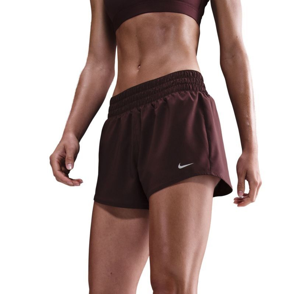 Женские Шорты теннисные Nike Dri-Fit One 3in - burgundy crush/reflective silve