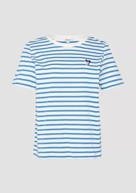 Футболка в полоску Relaxed Fit с вышивкой в форме сердца s.Oliver