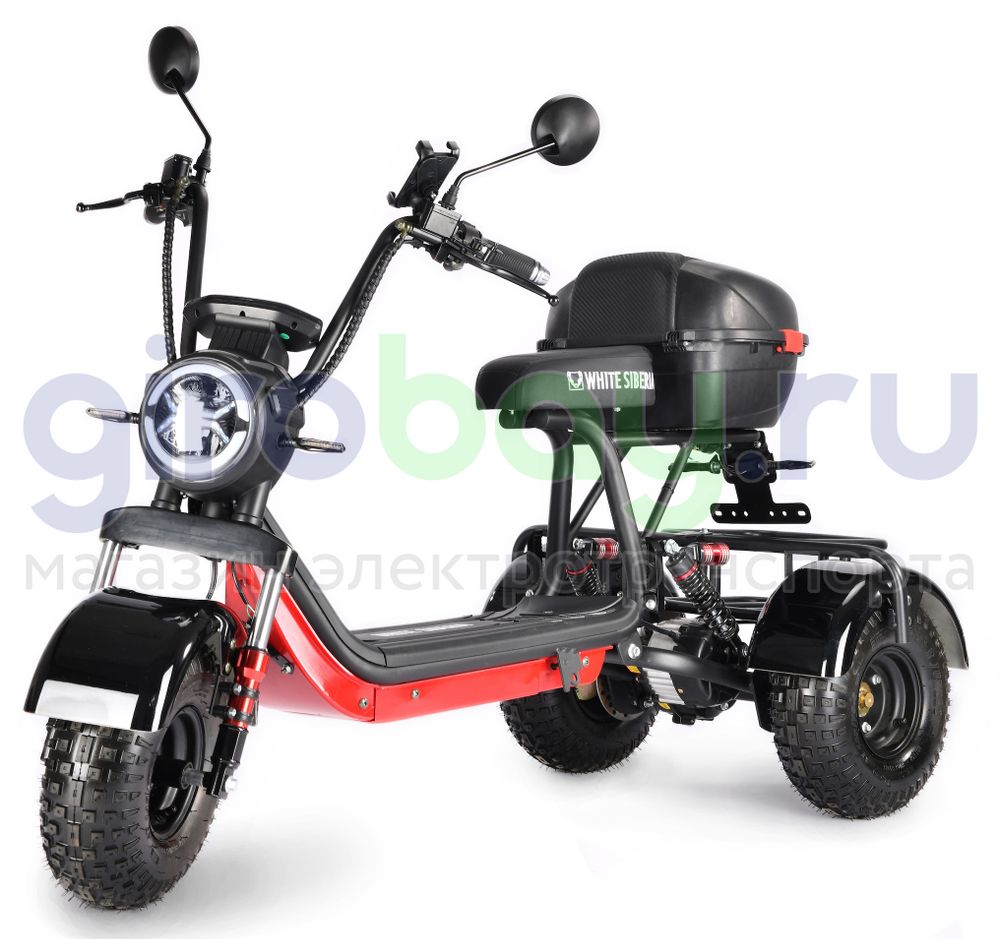 Электроскутер WHITE SIBERIA TRIKE MINI 1500W - Черный фото 1 фото №3