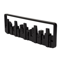 Вешалка настенная Skyline, 50 см, черная, 5 крючков