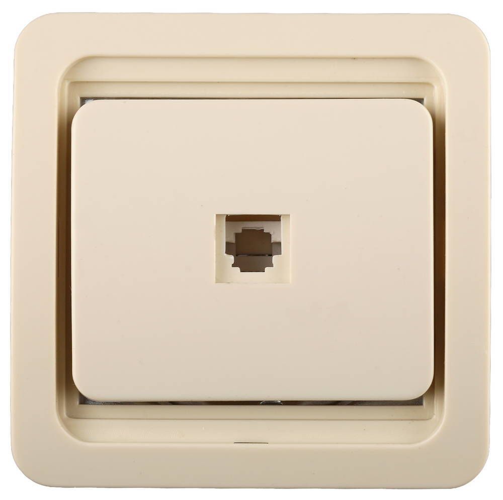 СВЕТОЗАР Гамма, телефонная, одинарная, цвет бежевый, электрическая розетка (SV-54117-B)