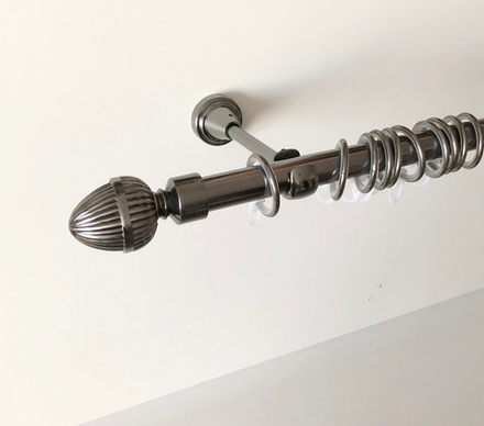 Карниз для штор "Милано" d19 мм однорядный, цвет черный никель