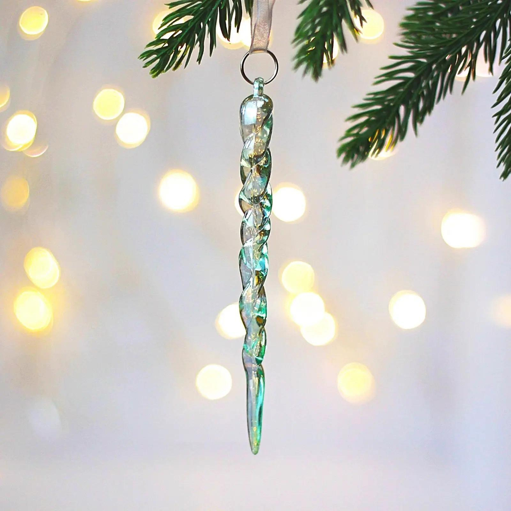 Подвеска «Морозная сосулька» 13 см, Зелёный