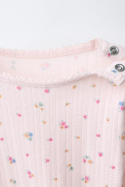 ZARA КОМПЛЕКТ ИЗ БОДИ И ЛЕГИНСОВ С ЦВЕТОЧНЫМ ПРИНТОМ, РОЗОВЫЙ