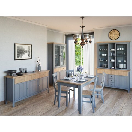 Тумба «Сканди» 3 глухие двери и 3 ящика серый 7046/антик