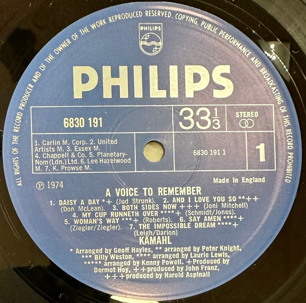 Kamahl - A Voice To Remember (Англия 1974г.)