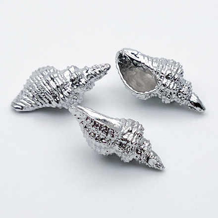 Подвеска Ракушка, цвет серебро (родий), размер 23*11 мм, цена за 1 шт