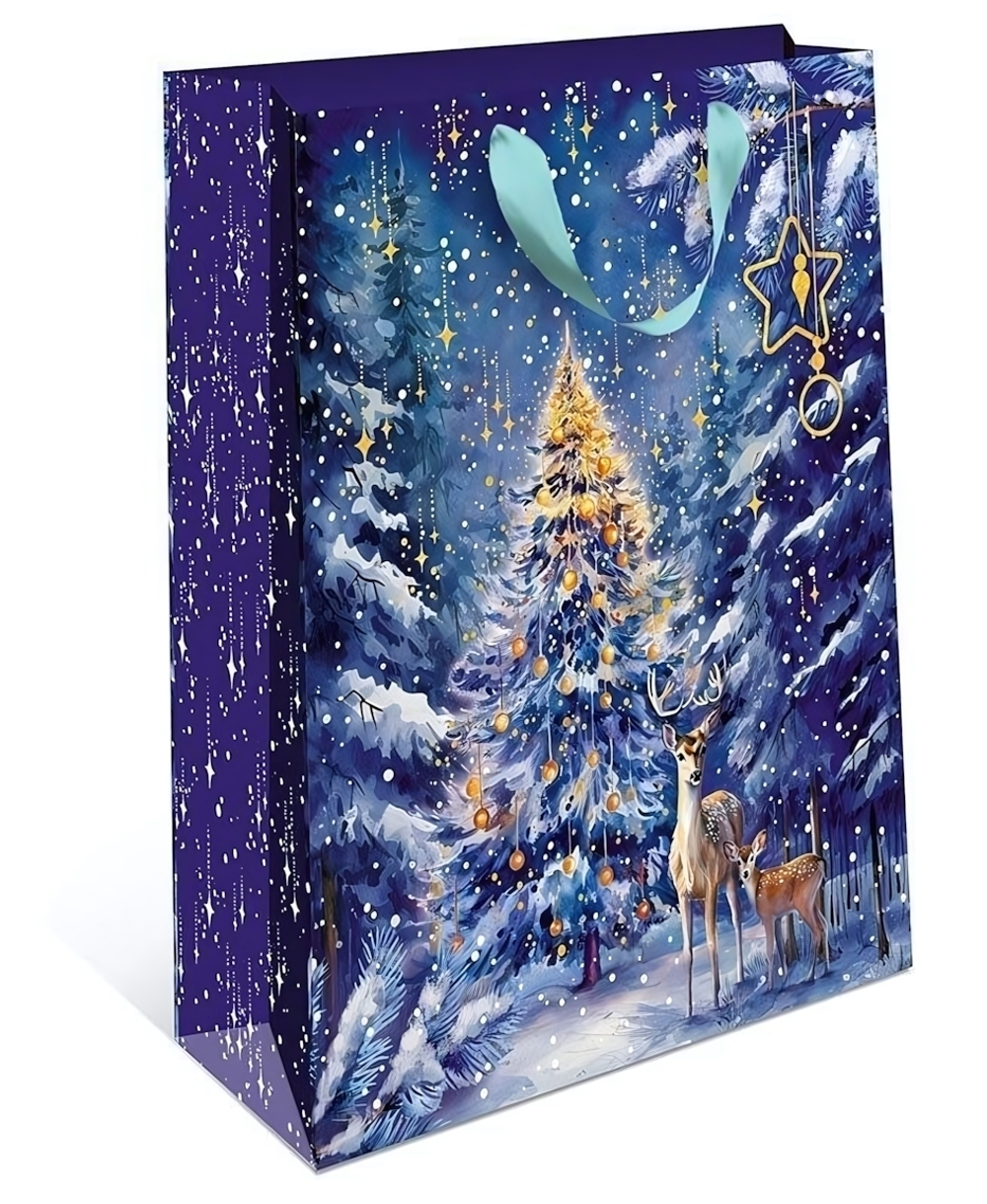 Пакет подарочный бумажный стандарт плюс новогодний 260х320х120 1310.745 (АртДизайн)