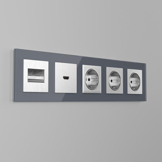 Накладка Werkel для розетки HDMI серебряный рифленый WL09-HDMI-CP 4690389128318