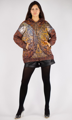 Зип худи «Рондаш», принт по мотивам парадных доспехов, созданных оружейником Л. Пиччинино